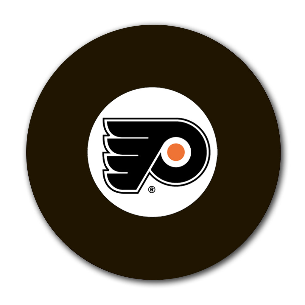 Philadelphia Flyers logo hockey puck for Rob Ramage autograph pre-order