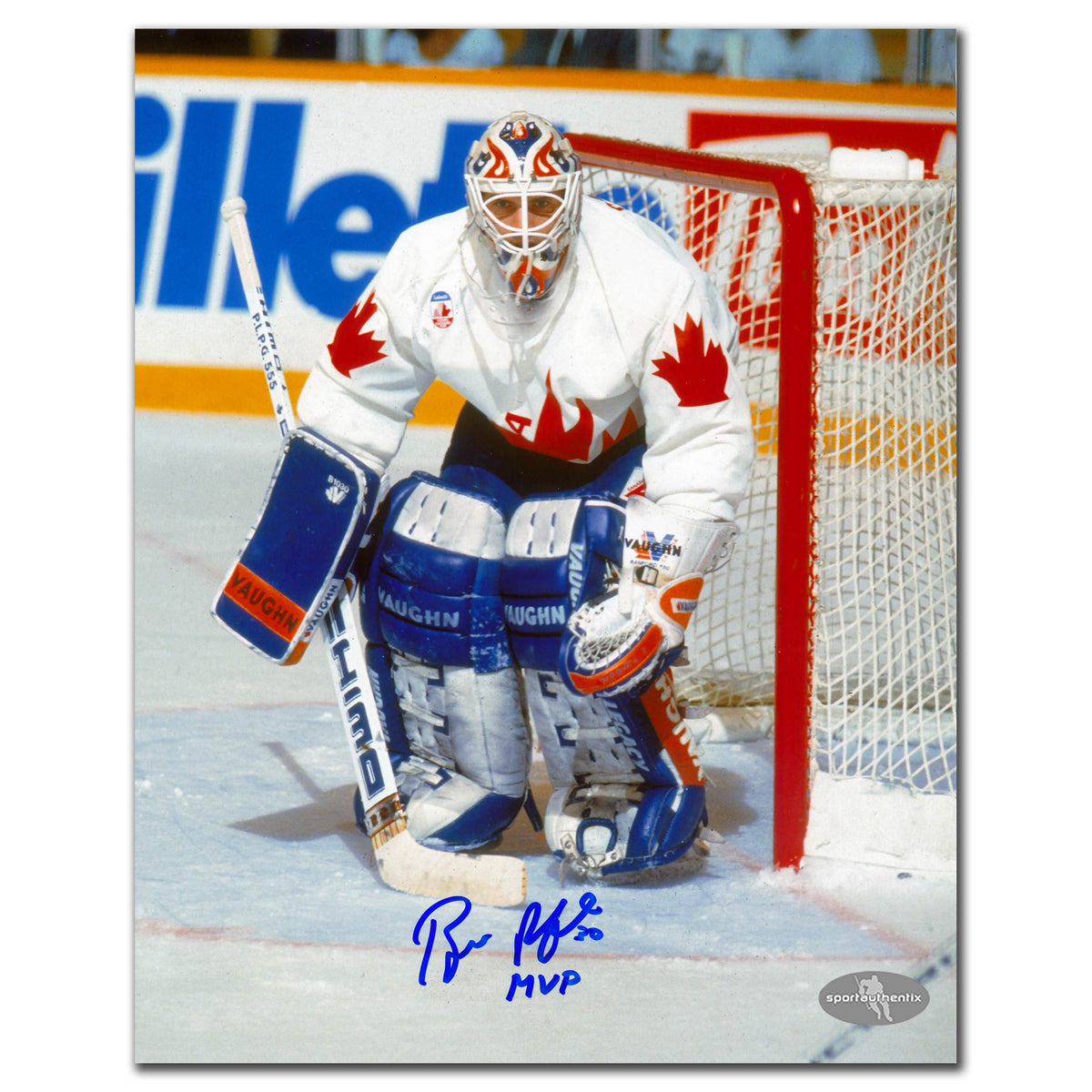 Bill Ranford Team Canada White Jersey Autographed 8x10 - Sport Authentix Inc