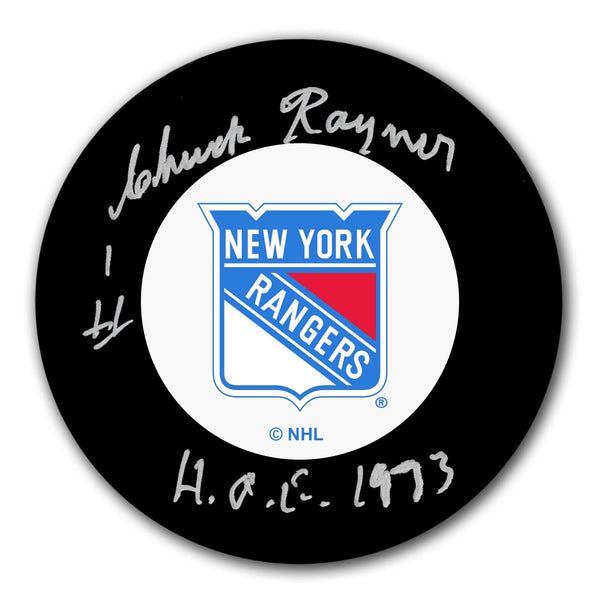 Authentic Chuck Rayner New York Rangers HOF Autographed Puck - SportAuthentix