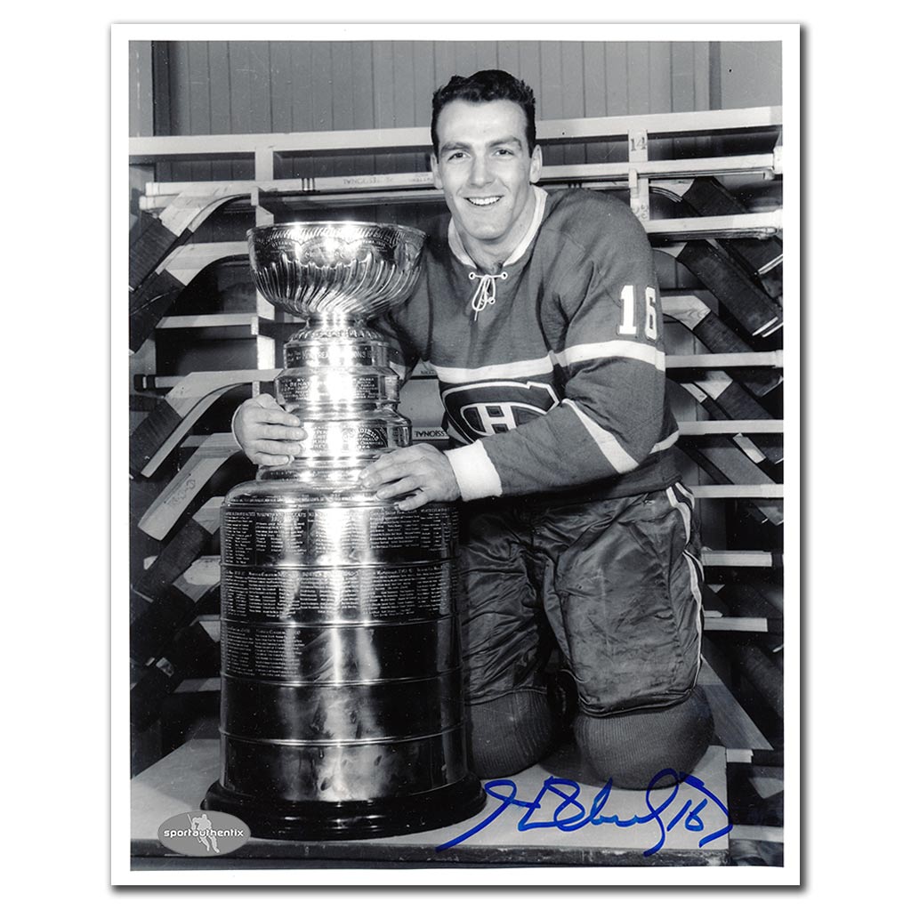 Henri Richard autographed Montreal Canadiens 8x10 photo with the Stanley Cup
