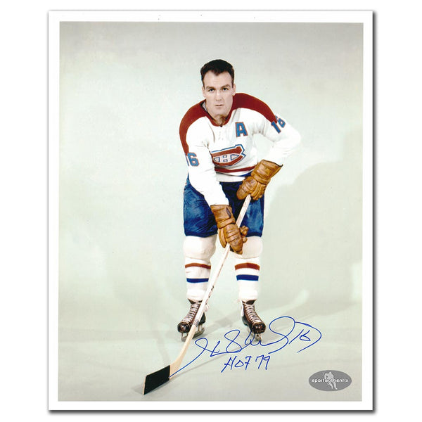 Henri Richard autographed Montreal Canadiens 8x10 white jersey portrait photo with HOF 1979 inscription