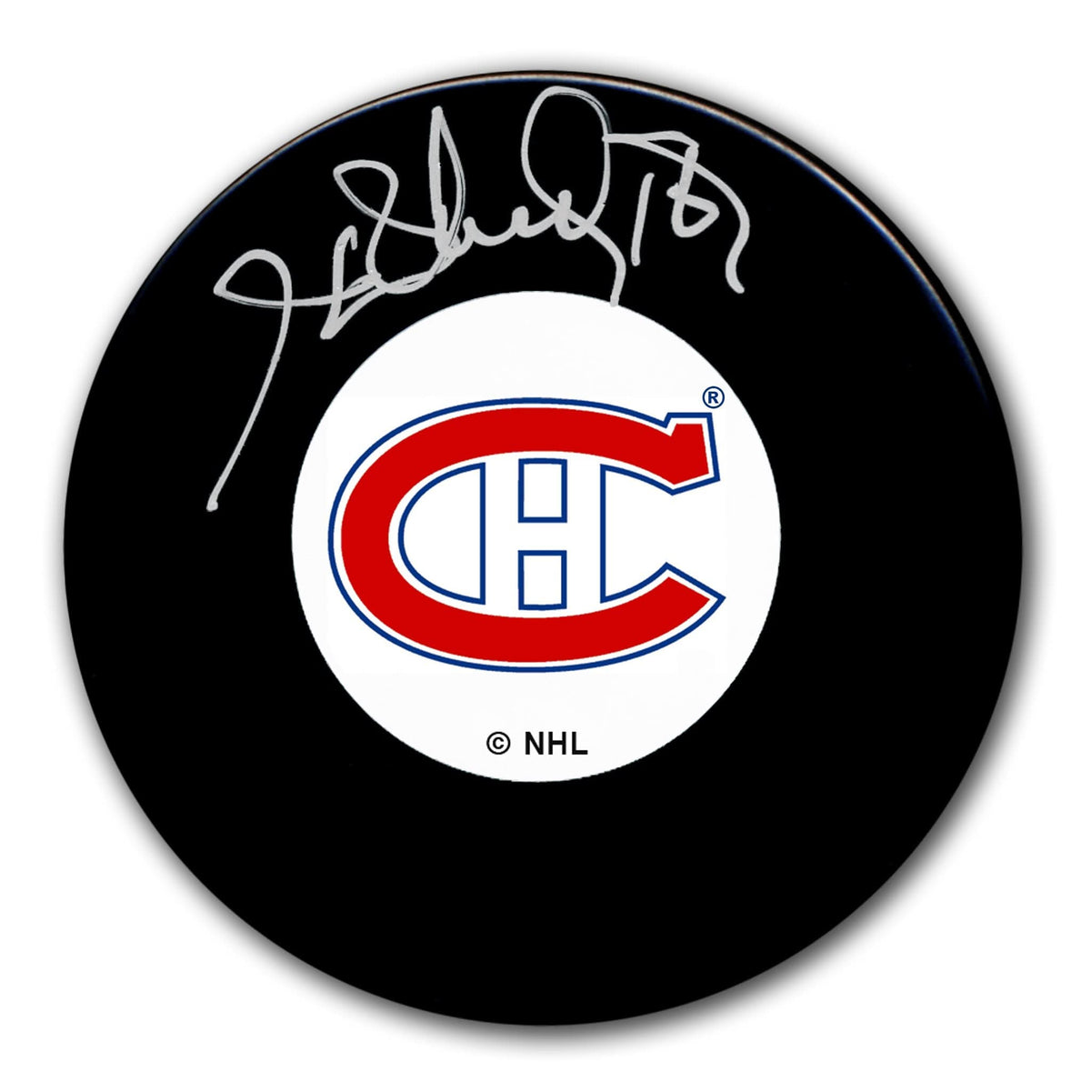 Authentic Henri Richard Montreal Canadiens Original 6 Autographed Puck - SportAuthentix