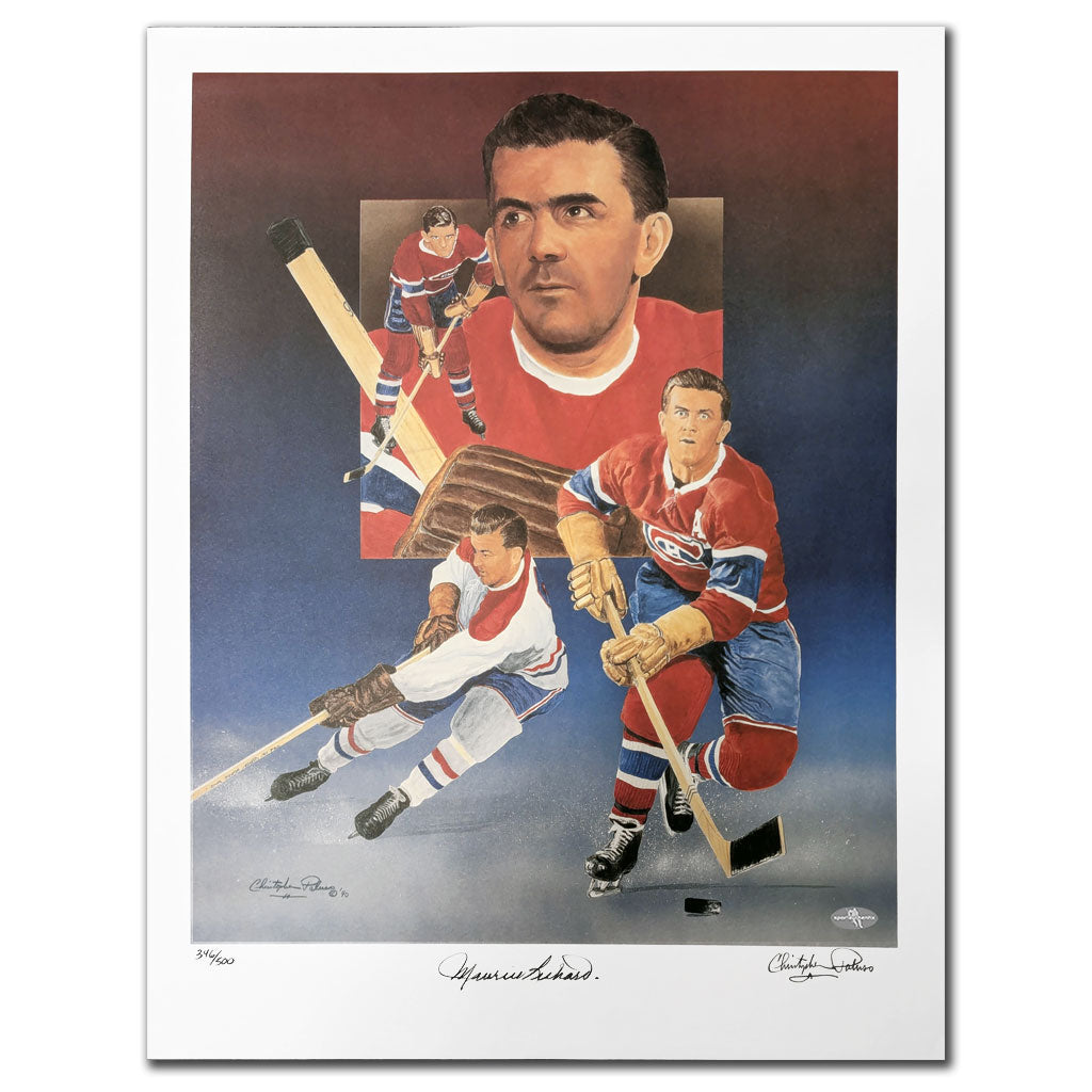 Maurice Richard Montreal Canadiens Autographed 18x23 Art Litho