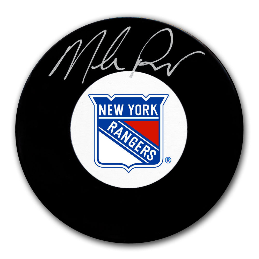 Rondelle autographiée des Rangers de New York par Mike Richter