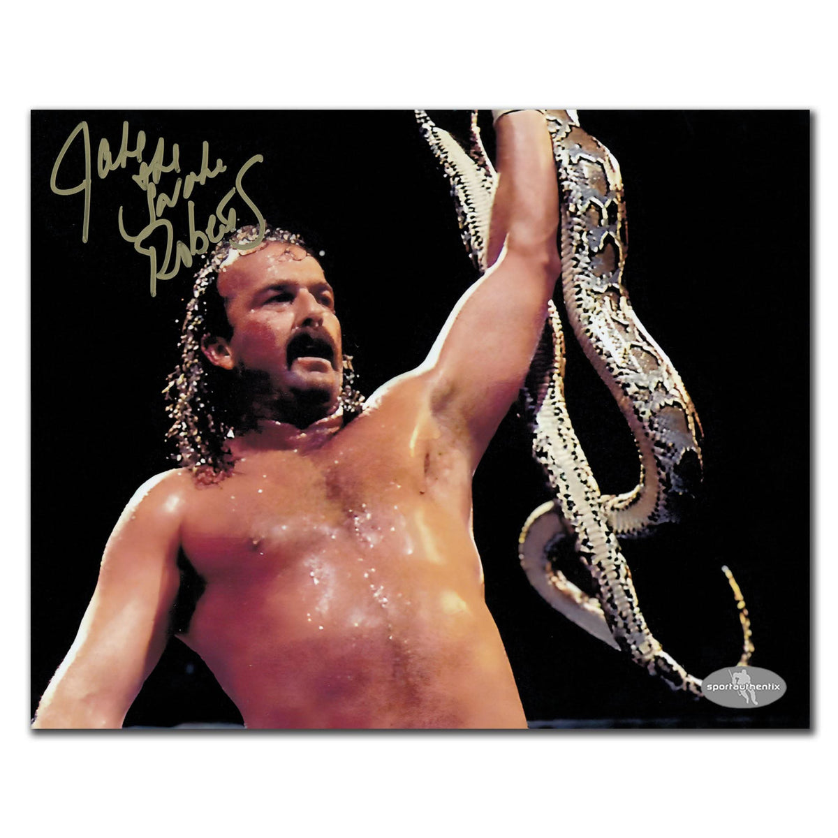 Authentic Jake The Snake Roberts WWE Wrestling SATURDAY NIGHT'S MAIN EVENT Autographed 8x10 - SportAuthentix