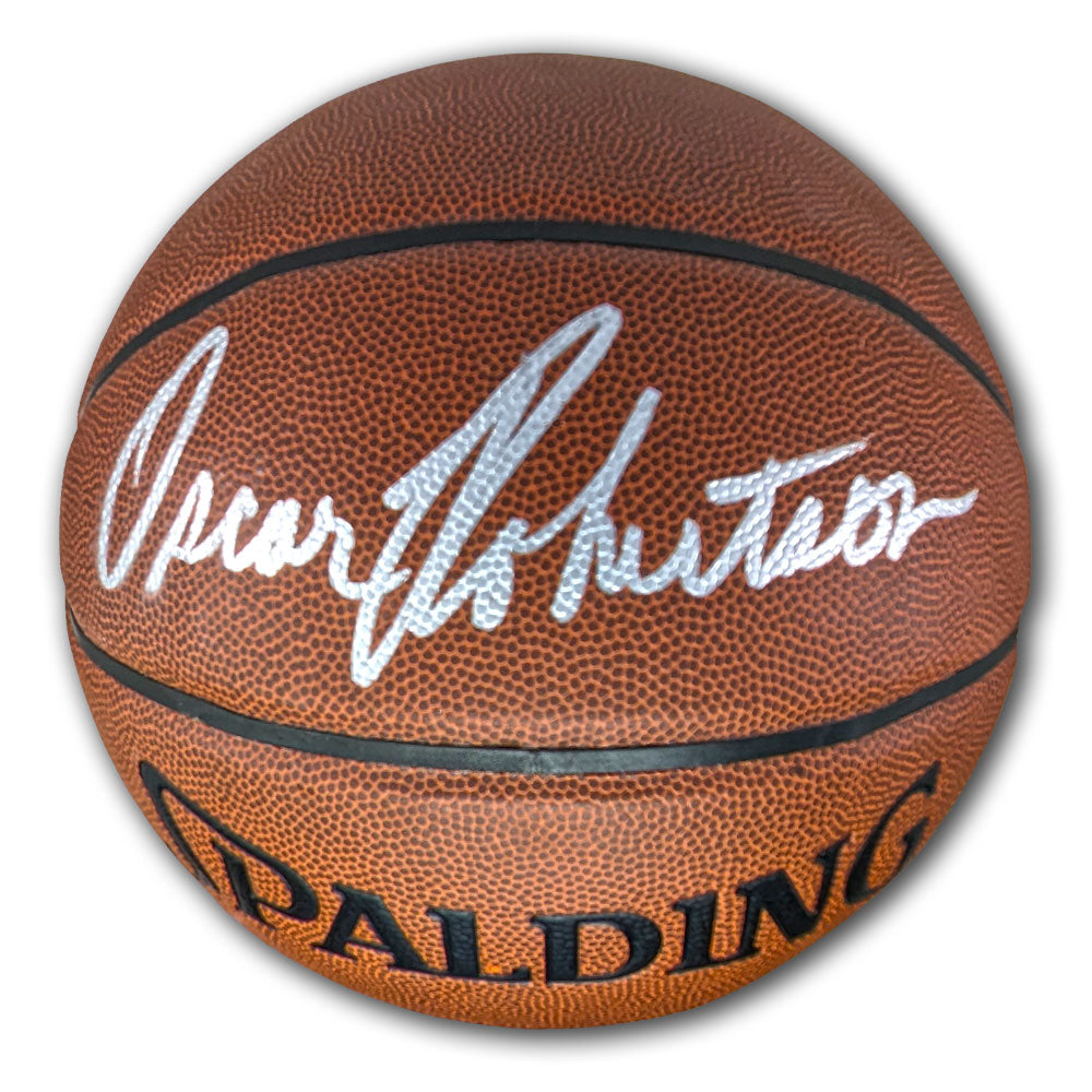 Oscar Robertson Autographed Spalding NBA Basketball JSA COA
