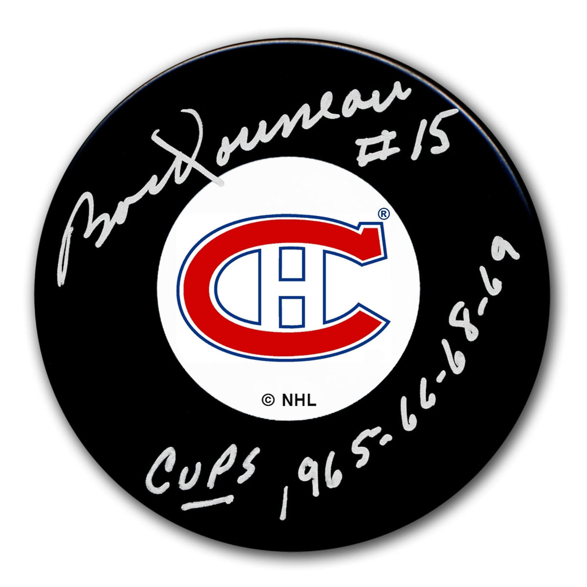 Authentic Bobby Rousseau Montreal Canadiens SC Years Original 6 Autographed Puck - SportAuthentix