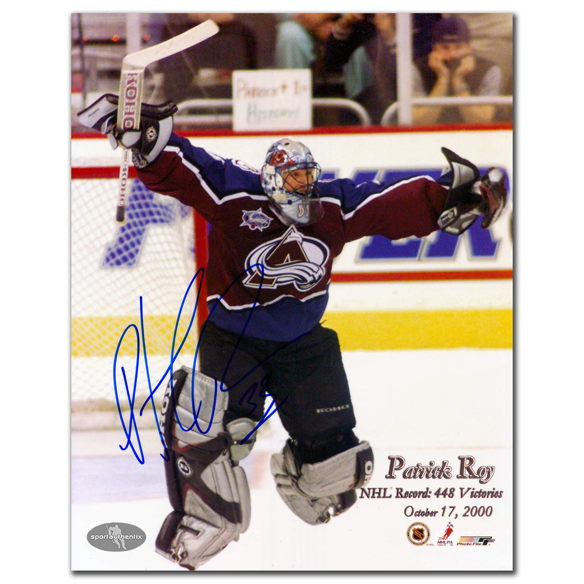 Patrick Roy Colorado Avalanche Autographed 8x10 - Sport Authentix Inc