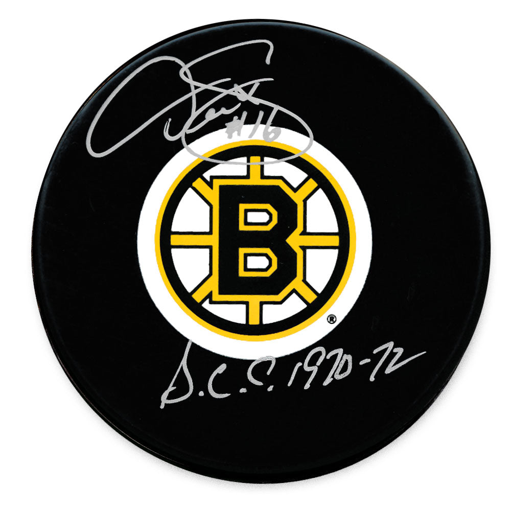 Derek Sanderson Boston Bruins SC Années Rondelle autographiée