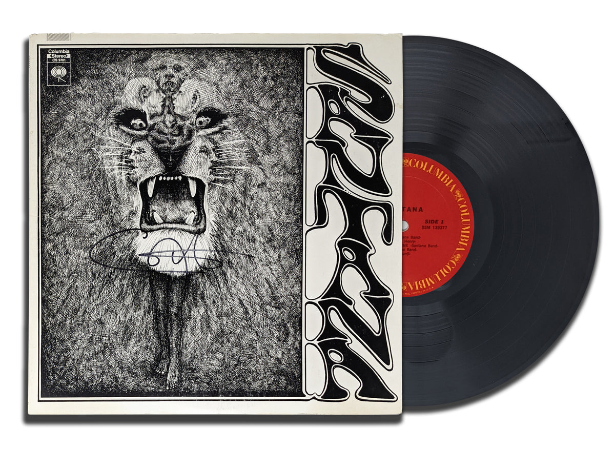 Carlos Santana a signé l'album vinyle autographié de SANTANA LP