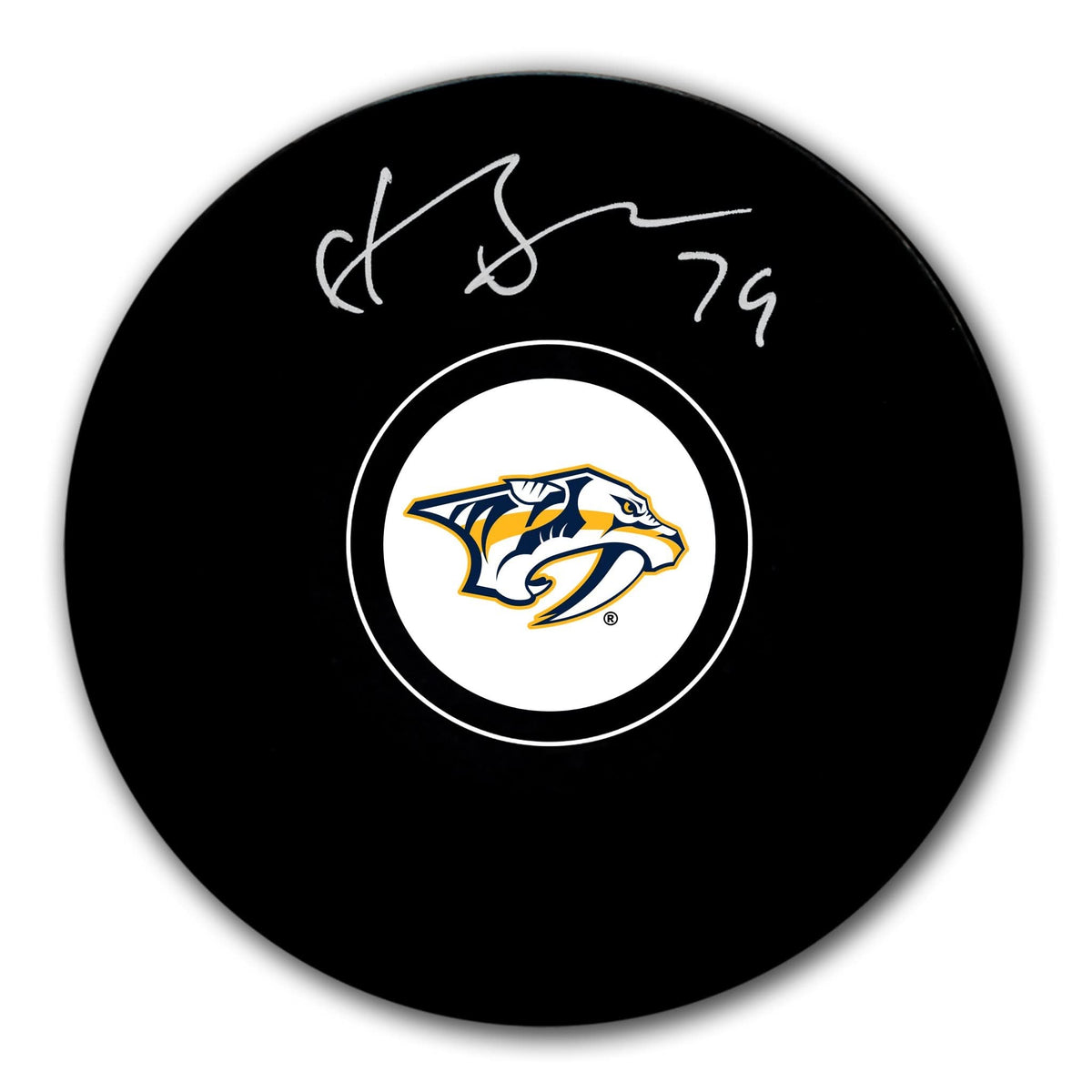 Authentic Juuse Saros Nashville Predators Autographed Puck - SportAuthentix