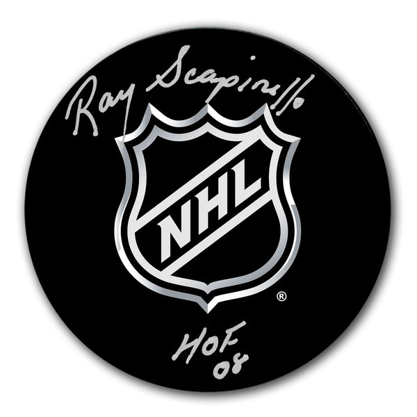 Authentic Ray Scapinello NHL Referee HOF Autographed Puck - SportAuthentix