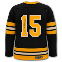 Milt Schmidt autographed Boston Bruins CCM wool jersey back with number 15, autograph and SportAuthentix hologram