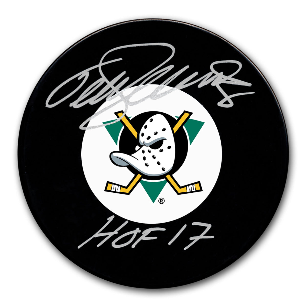 Teemu Selanne Anaheim Mighty Ducks HOF Autographed Puck - Sport Authentix Inc