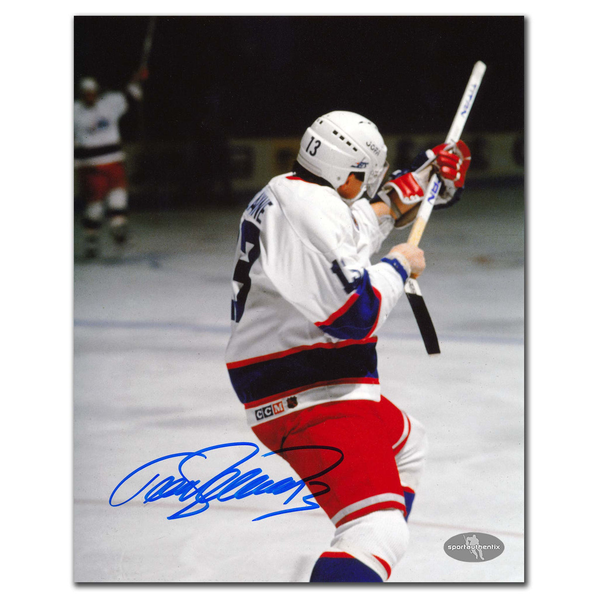 Teemu Selanne Winnipeg Jets Shotgun Celebration Autographed 8x10 - Sport Authentix Inc
