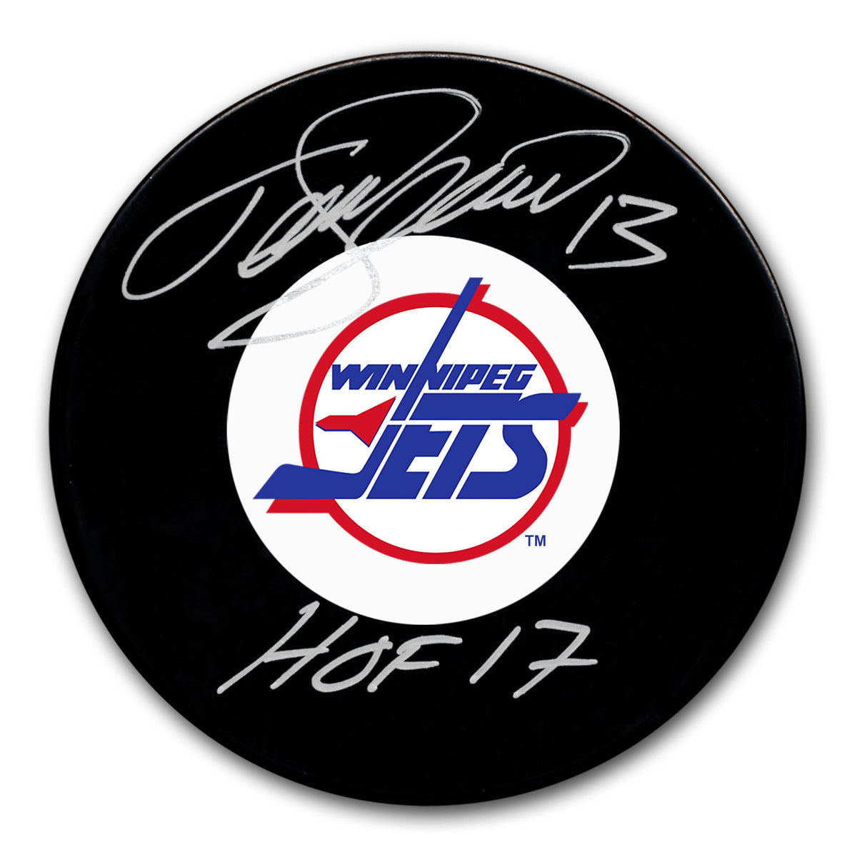 Teemu Selanne Winnipeg Jets HOF Autographed Puck - Sport Authentix Inc