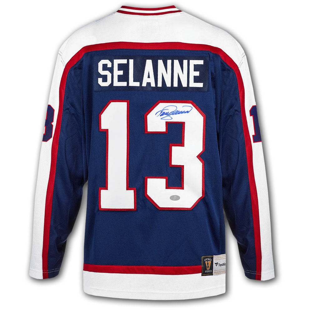Teemu Selanne Winnipeg Jets Fanatics Vintage Autographed Jersey
