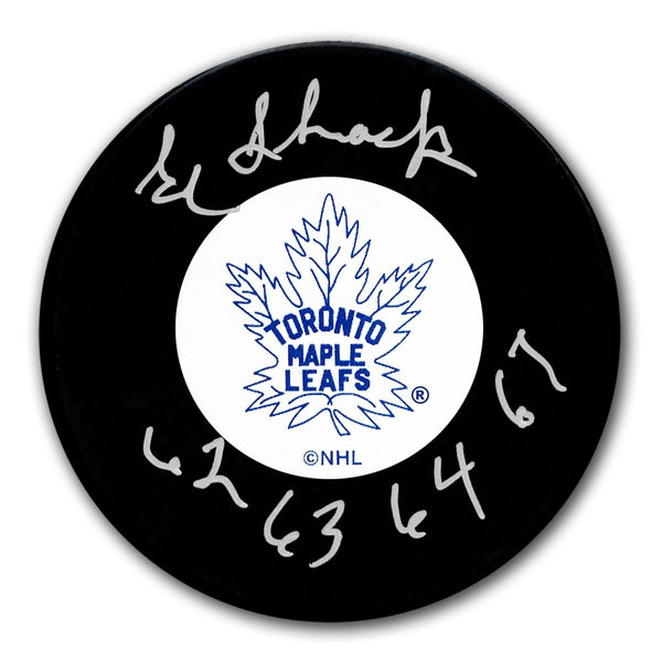 Authentic Ed Shack Toronto Maple Leafs SC Years Original 6 Autographed Puck - SportAuthentix