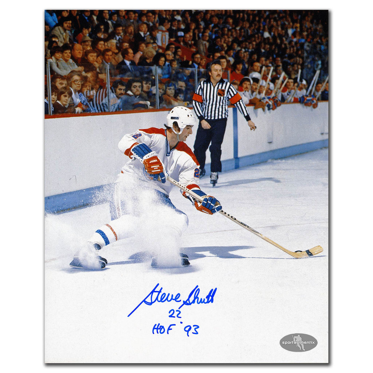 Steve Shutt Montreal Canadiens White Jersey Autographed 8x10 - Sport Authentix Inc