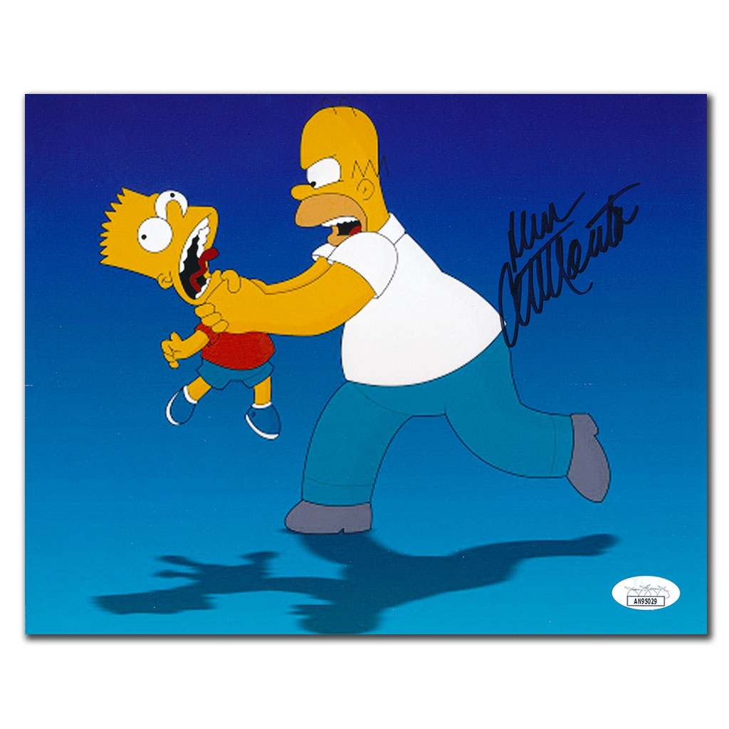 Photo signée 8x10 de Dan Castellenetta LES SIMPSONS Homer étouffant Bart