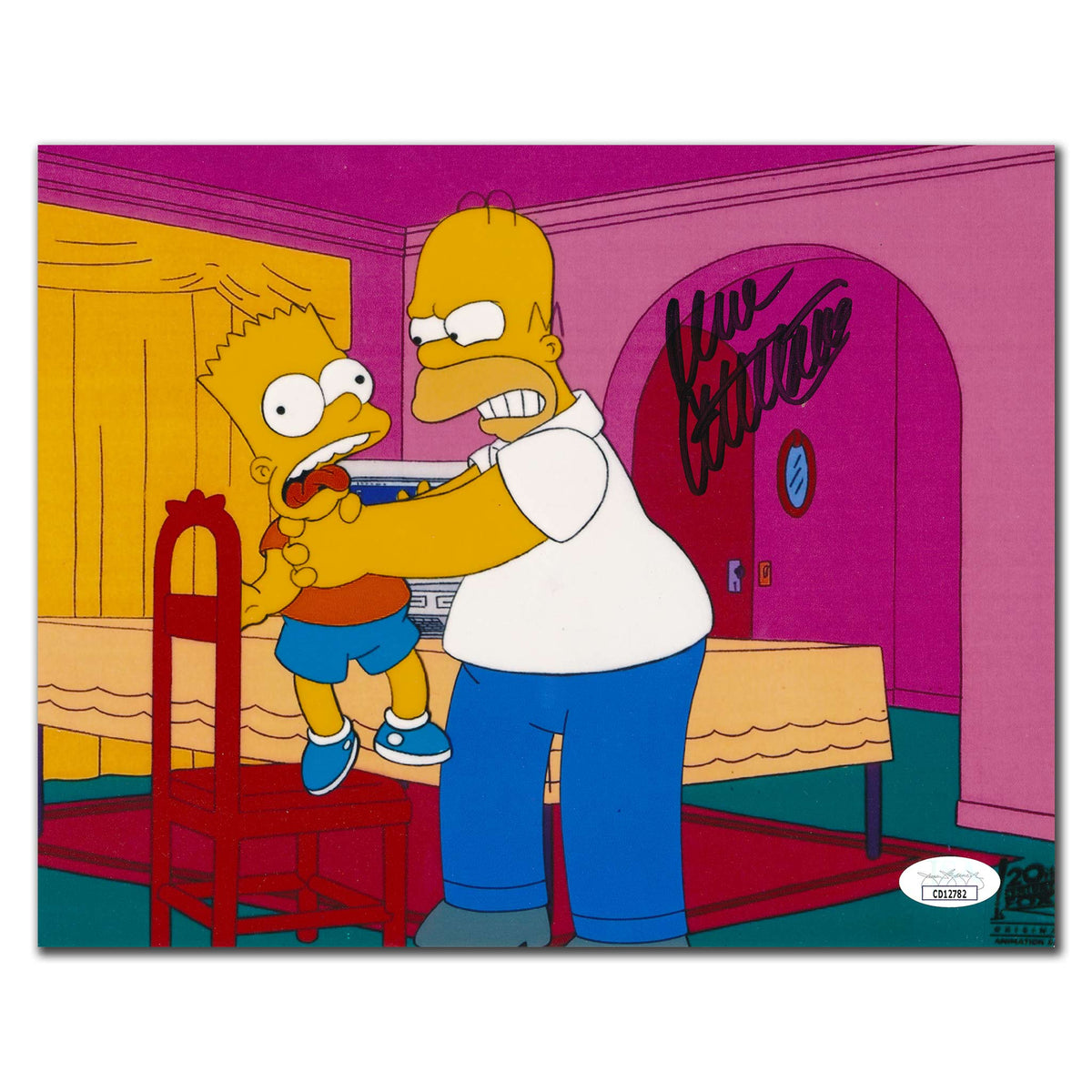 Dan Castellenetta THE SIMPSONS Homer Choking Bart Signed 8x10 JSA COA