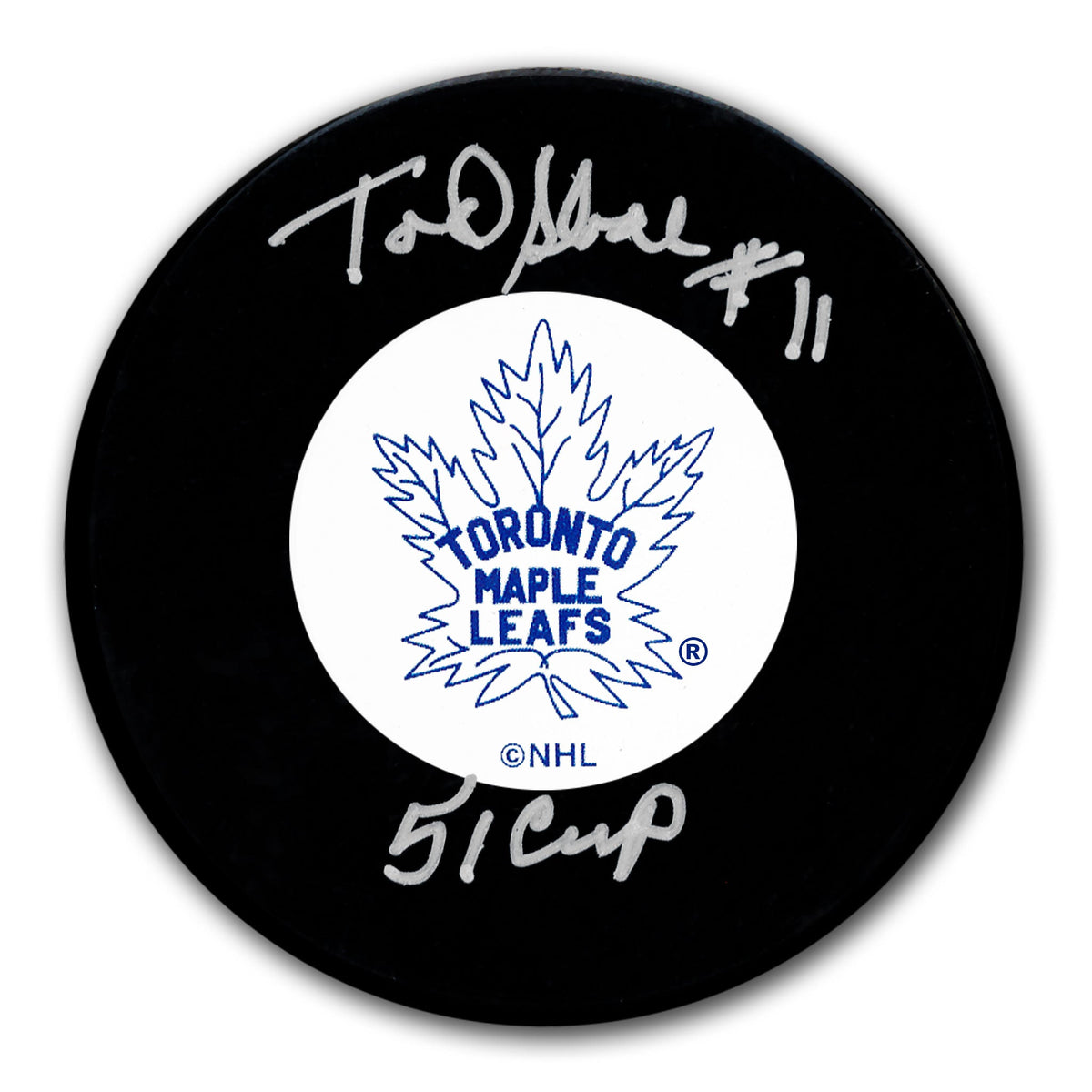 Tod Sloan Toronto Maple Leafs Original 6 1951 Stanley Cup Autographed Puck - Sport Authentix Inc