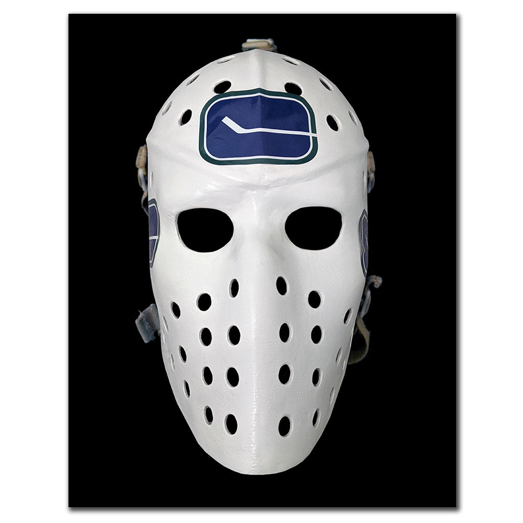 Gary Smith autographed 8x10 photo set of two, featuring his signature in blue ink with Vancouver Canucks imagery—pre-order memorabilia.