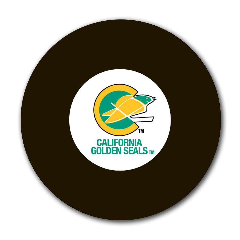Gary Smith Pre-Order—official California Golden Seals hockey puck, hand-signed in silver ink; premium NHL collector’s memorabilia.