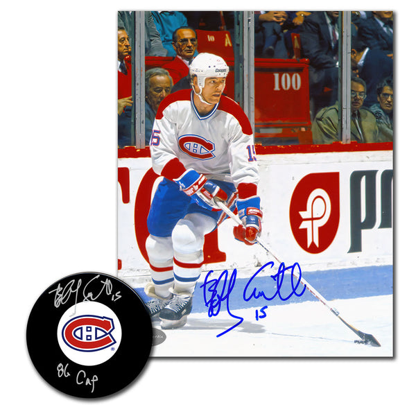 Bobby Smith autographed Montreal Canadiens hockey puck and 8x10 photo combo