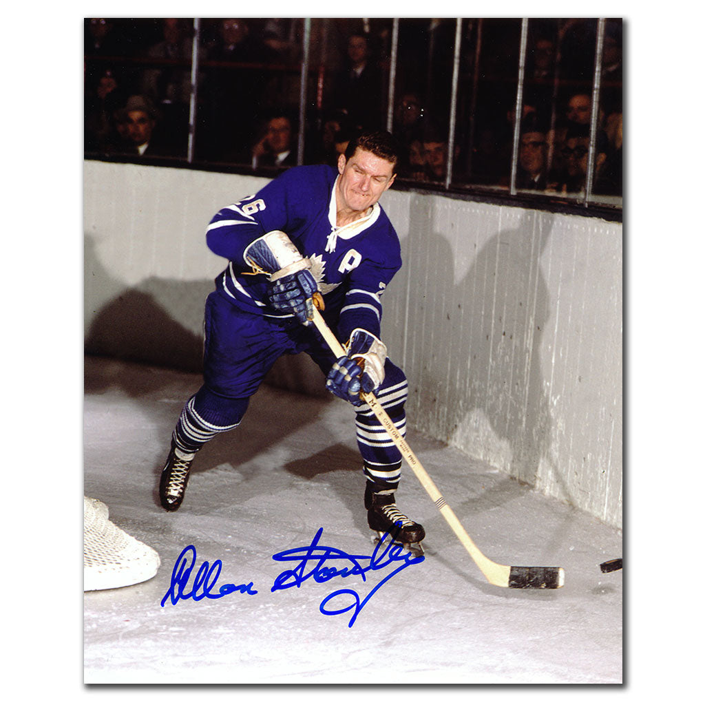 Allan Stanley Maple Leafs de Toronto ACTION Photo autographiée 8 x 10