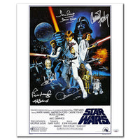 Hamill Fisher Prowse Daniels Mayhew Star Wars: Episode IV: A New Hope Cast Signed 16x20 Photo JSA COA