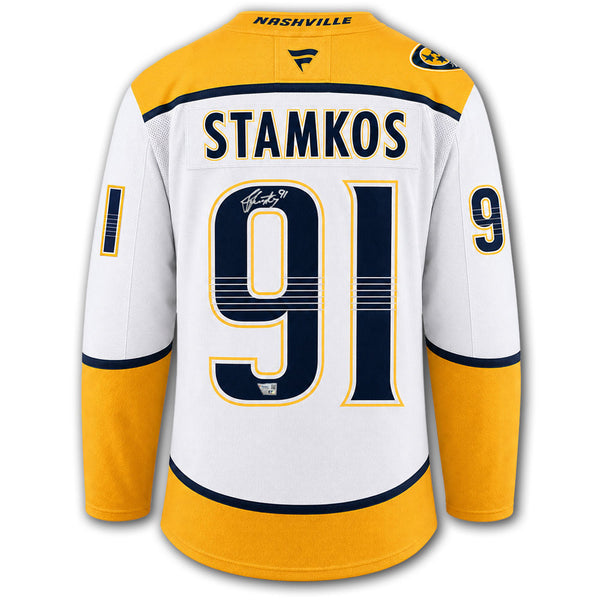 Steven Stamkos autographed Nashville Predators Fanatics Premium jersey back with Stamkos nameplate, number 91, autograph, Fanatics hologram and SportAuthentix hologram