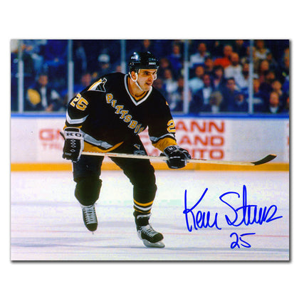 Kevin Stevens BREAKOUT 8x10 photo, hand-signed in blue ink for the Pittsburgh Penguins, includes COA; classic autographed memorabilia.