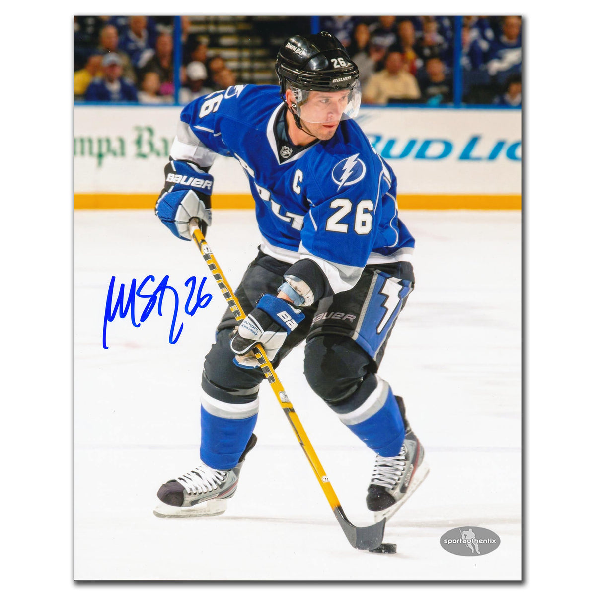 Martin St. Louis Tampa Bay Lightning Alternate Jersey Autographed 8x10 - Sport Authentix Inc