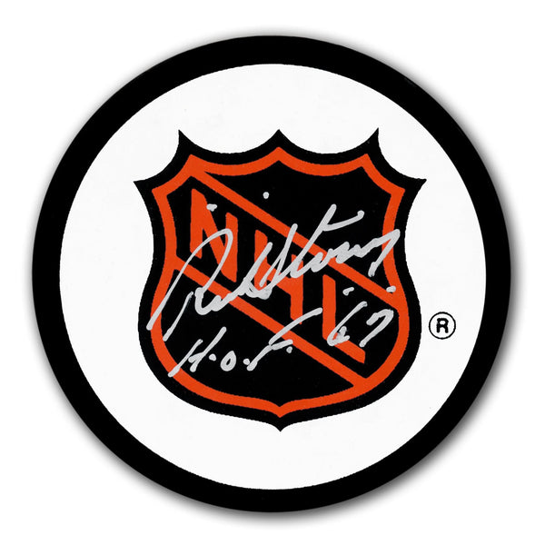 Authentic Red Storey NHL Referee HOF Autographed Puck - SportAuthentix