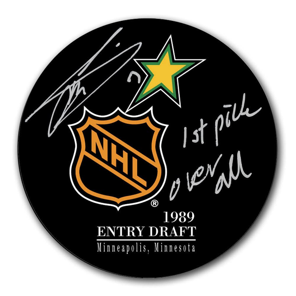 Authentic Mats Sundin 1989 NHL Draft 1st Pick Overall Autographed Puck - SportAuthentix