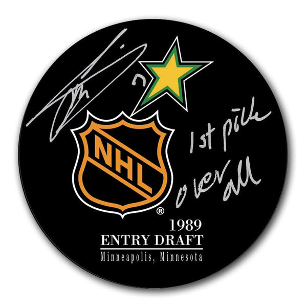 Authentic Mats Sundin 1989 NHL Draft 1st Pick Overall Autographed Puck - SportAuthentix