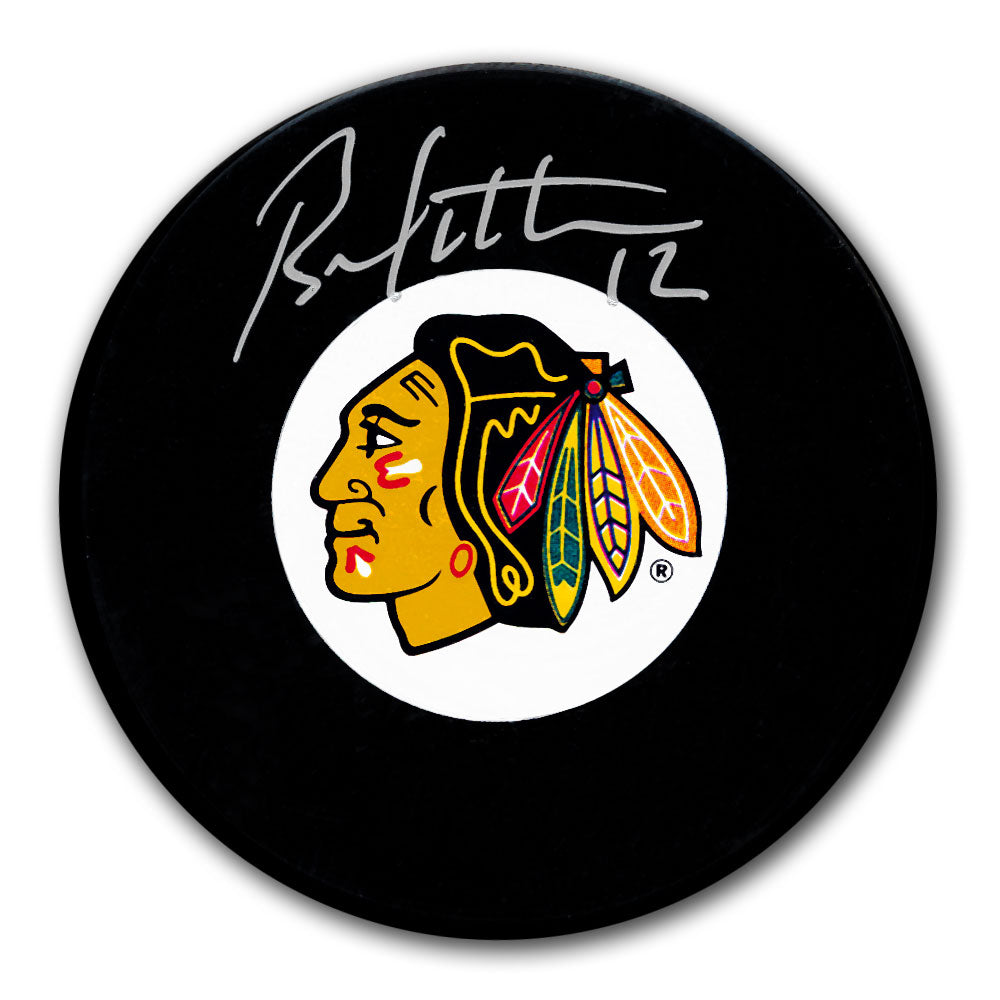 Rondelle autographiée par Brent Sutter des Blackhawks de Chicago