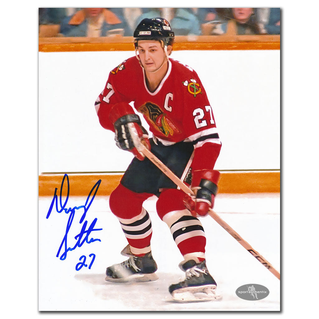 Darryl Sutter Chicago Blackhawks ACTION Autographié 8x10