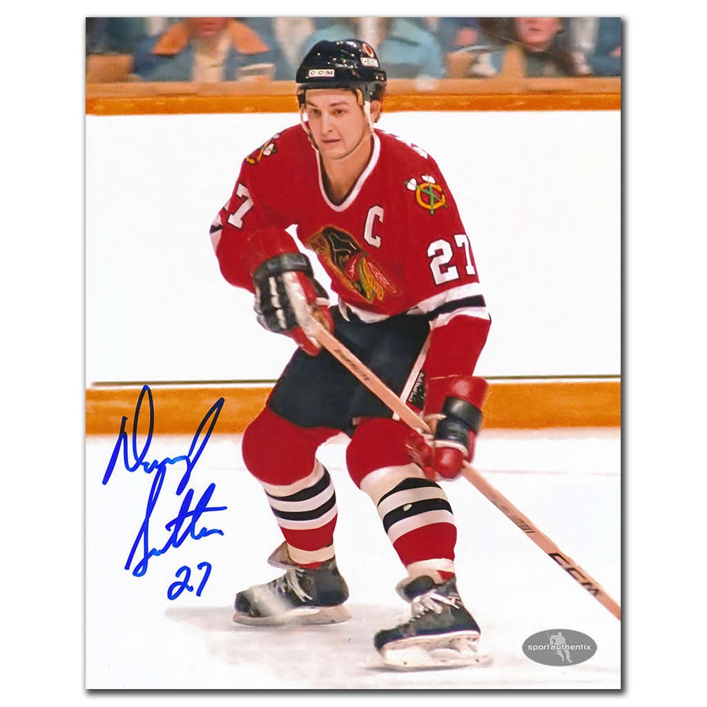 Authentic Darryl Sutter Chicago Blackhawks ACTION Autographed 8x10 - SportAuthentix