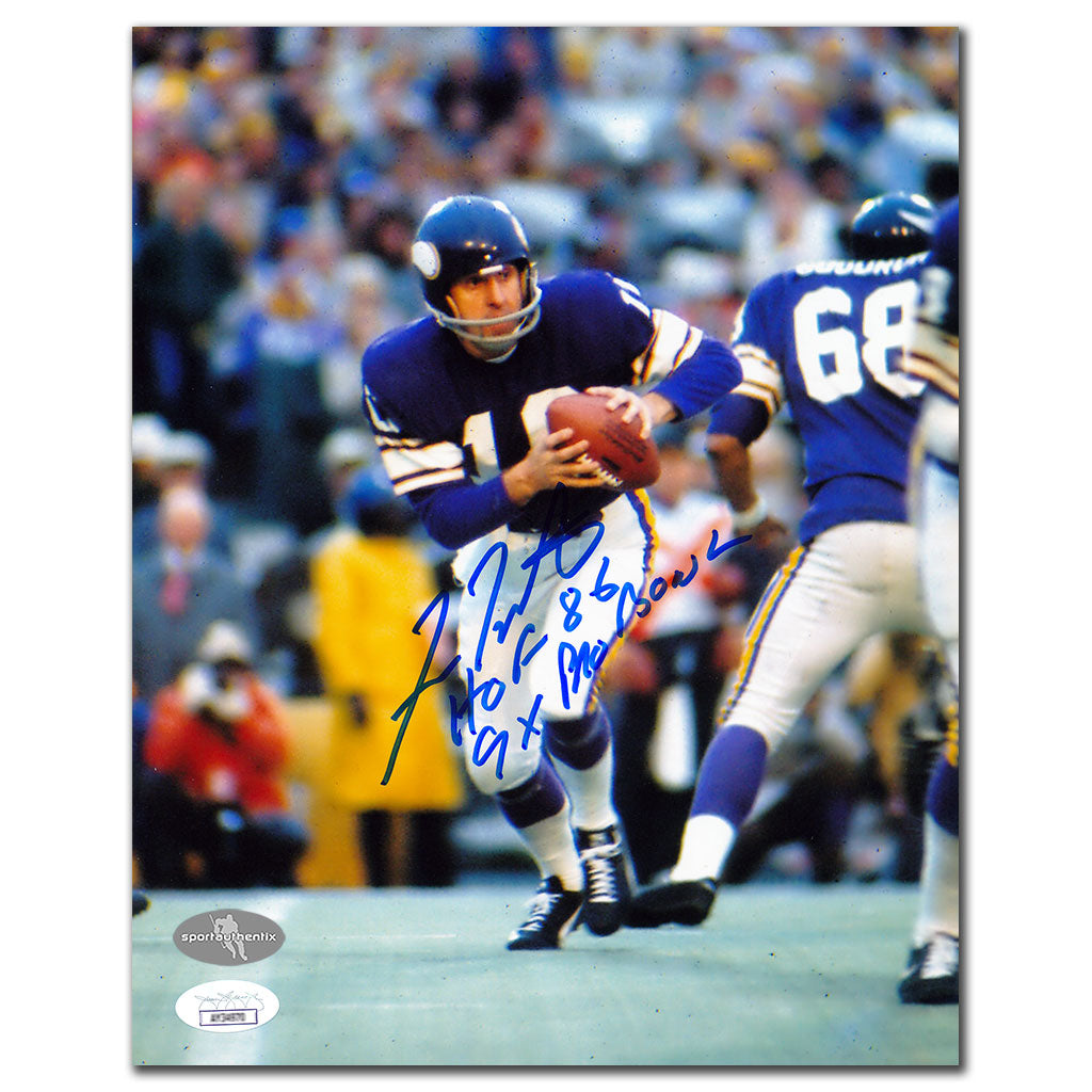 Fran Tarkenton Minnesota Vikings HOF Autographed 8x10 JSA COA - Sport Authentix Inc