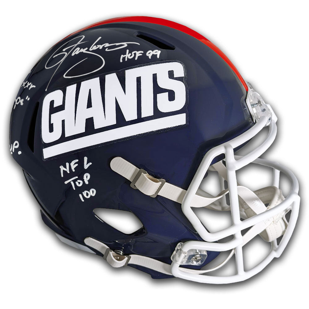 Lawrence Taylor autographed New York Giants full size Riddell Speed replica helmet with multiple inscriptions