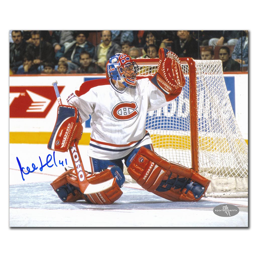 Jocelyn Thibault autographed Montreal Canadiens 8x10 photo white jersey glove save