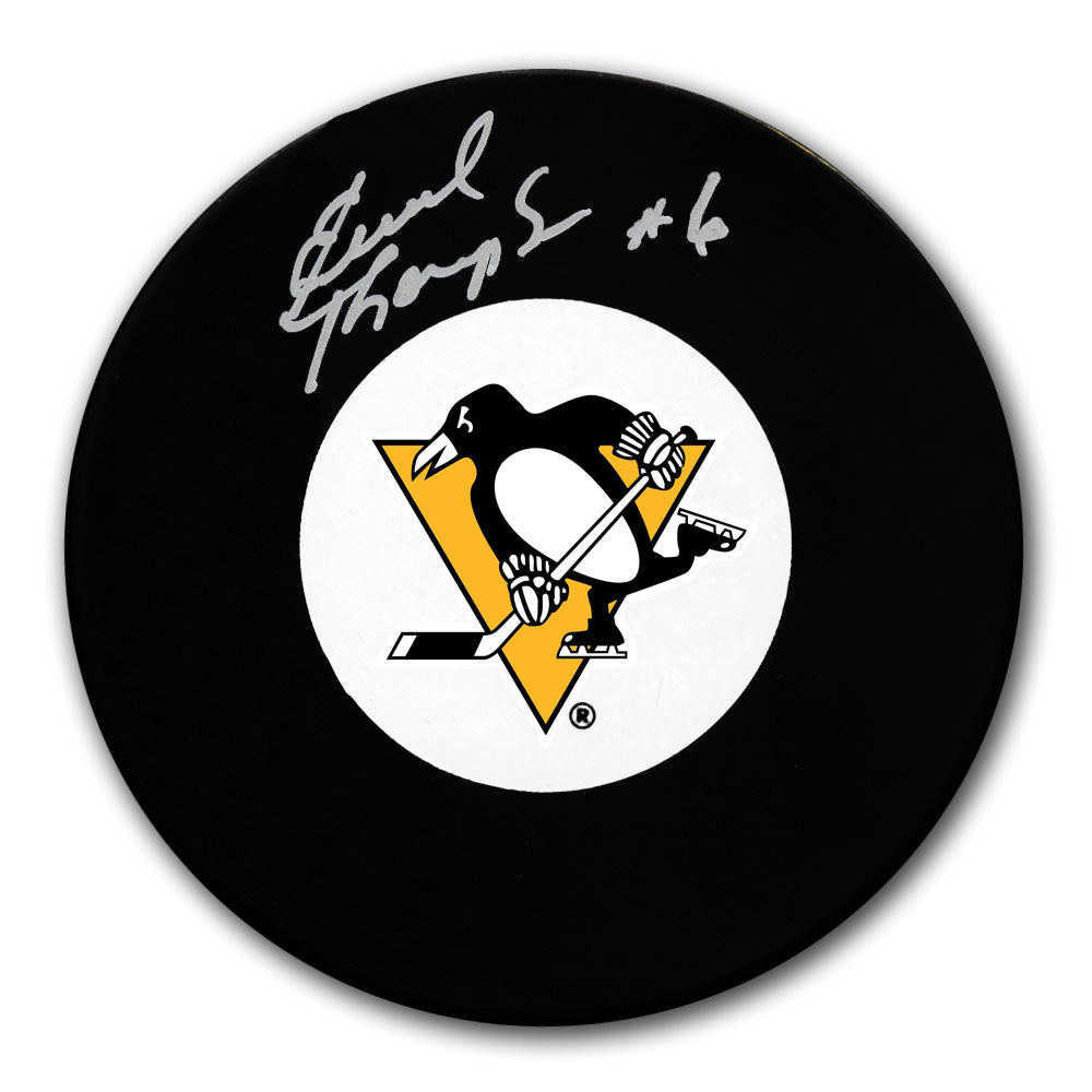 Errol Thompson Pittsburgh Penguins Autographed Puck