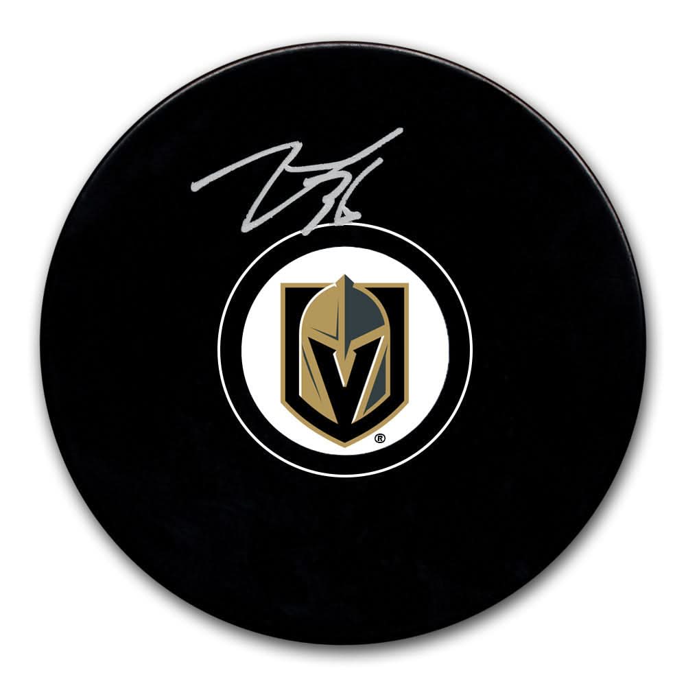 Authentic Logan Thompson Vegas Golden Knights Autographed Puck - SportAuthentix
