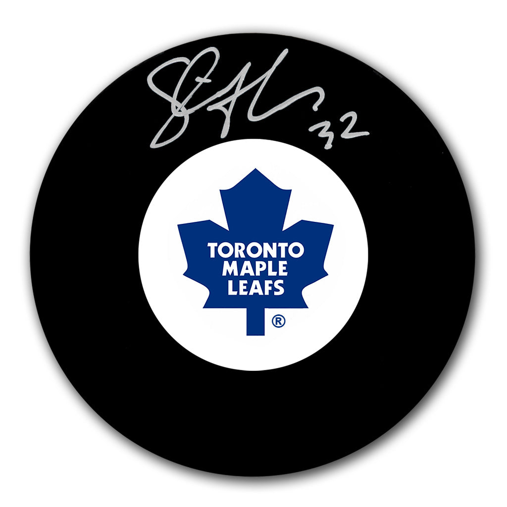 Steve Thomas autographed Toronto Maple Leafs hockey puck