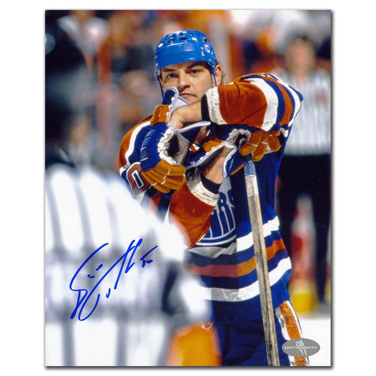Esa Tikkanen Edmonton Oilers The Staredown Autographed 8x10 - Sport Authentix Inc