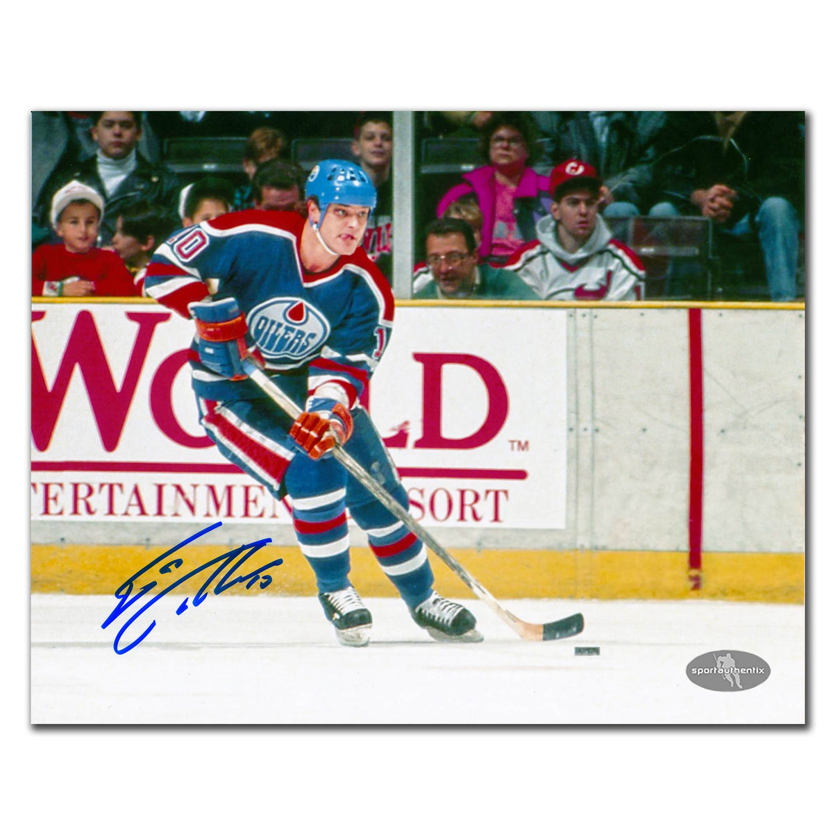 Esa Tikkanen Edmonton Oilers In The Game Autographed 8x10 - Sport Authentix Inc