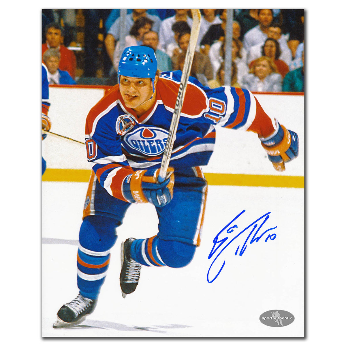 Esa Tikkanen Edmonton Oilers Rush Autographed 8x10 - Sport Authentix Inc