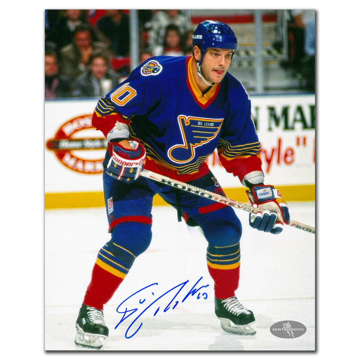 Esa Tikkanen St. Louis Blues Action Autographed 8x10 - Sport Authentix Inc